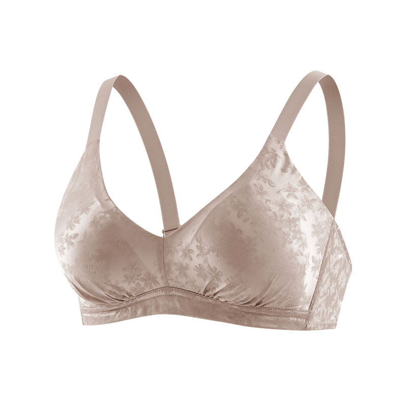 The Mulberry Silk V-Neck Wire-Free Jacquard Bra - Image 5