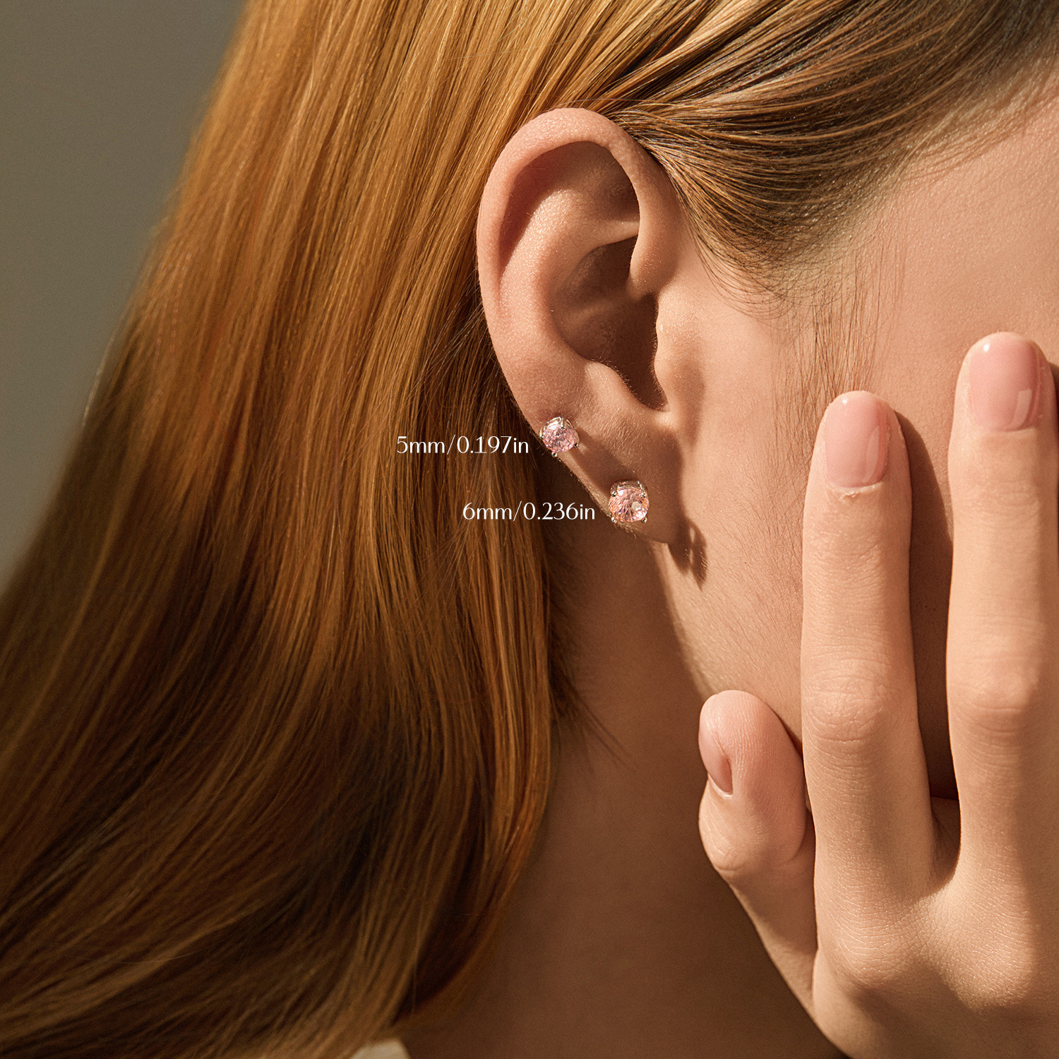 The S925 Sterling Silver Morganite Firework Stud Earrings - Image 2