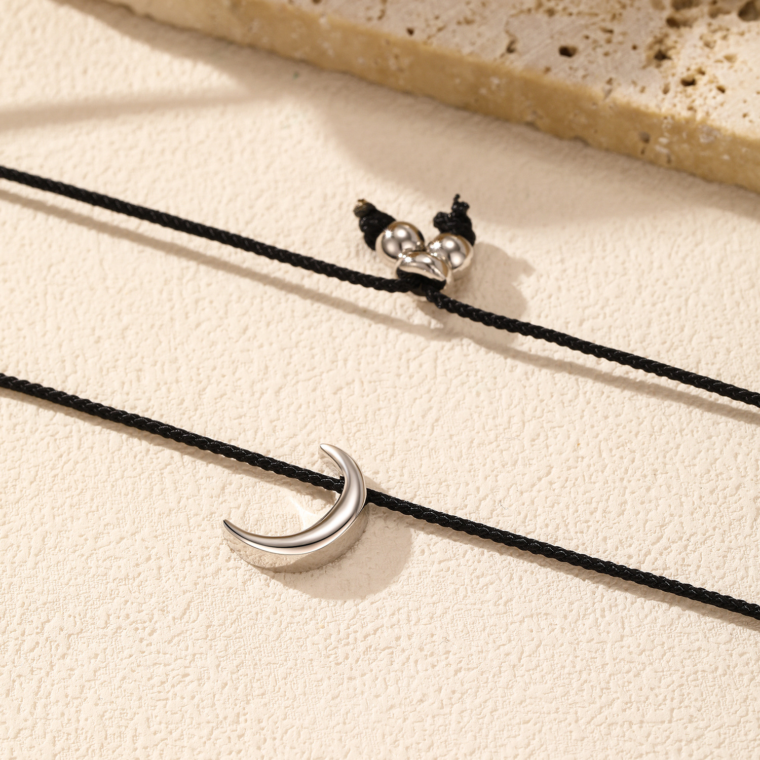 The S925 Silver Adjustable Moon Pendant Choker - Image 4
