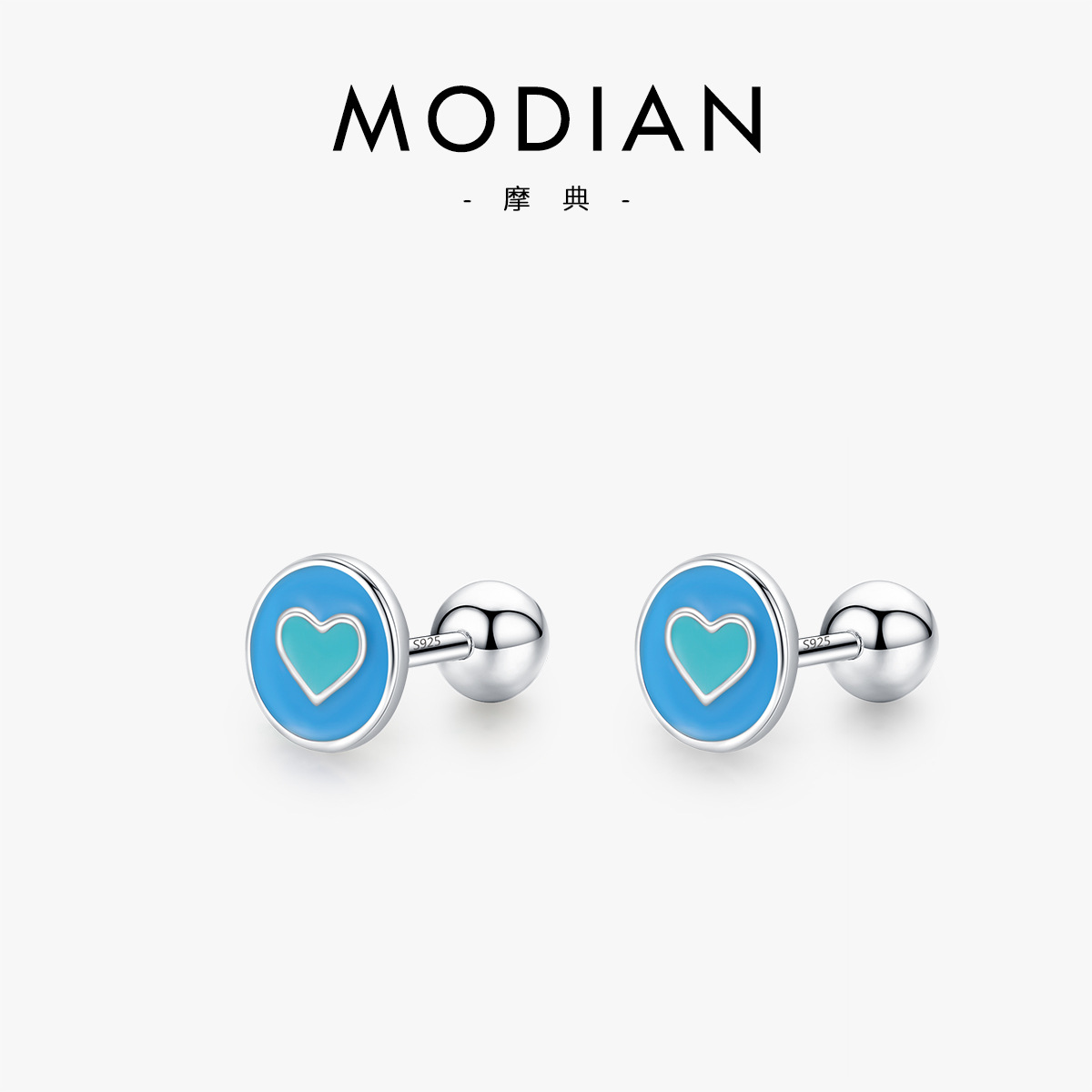 The S925 Sterling Silver Resin Heart Earrings