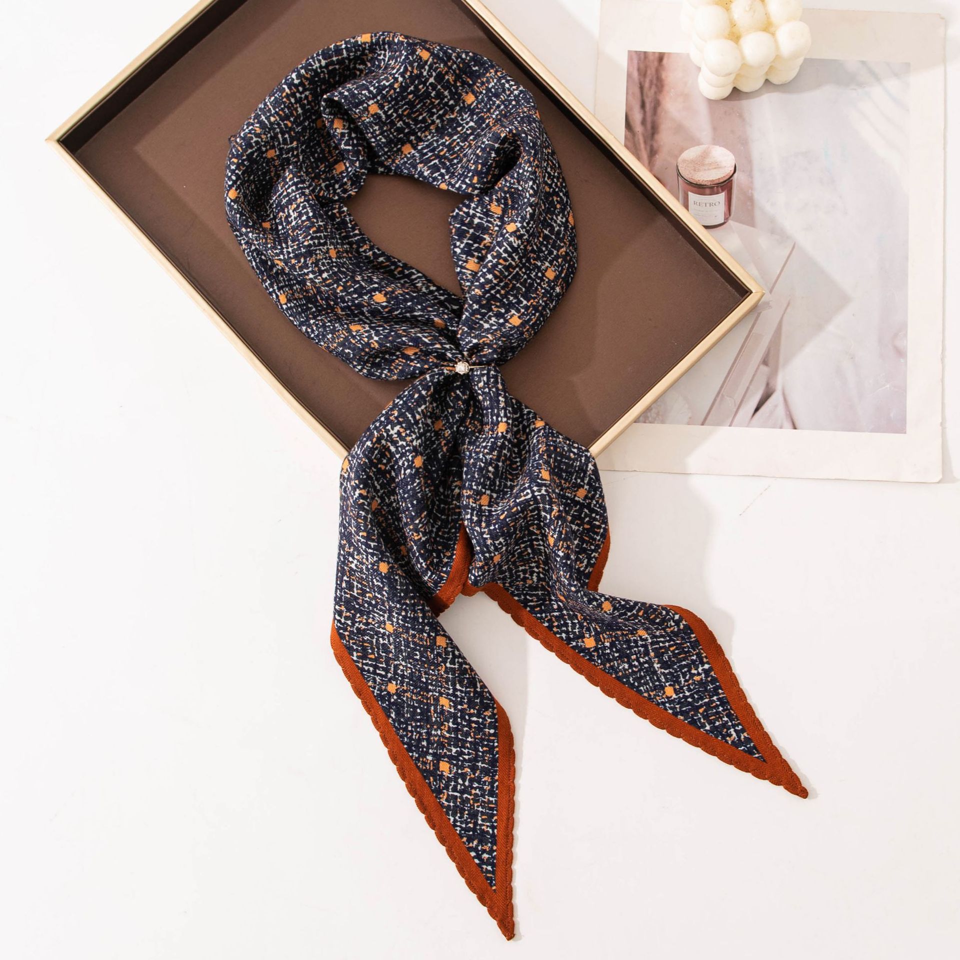 The 100% Wool Red Lace Diamond Scarf
