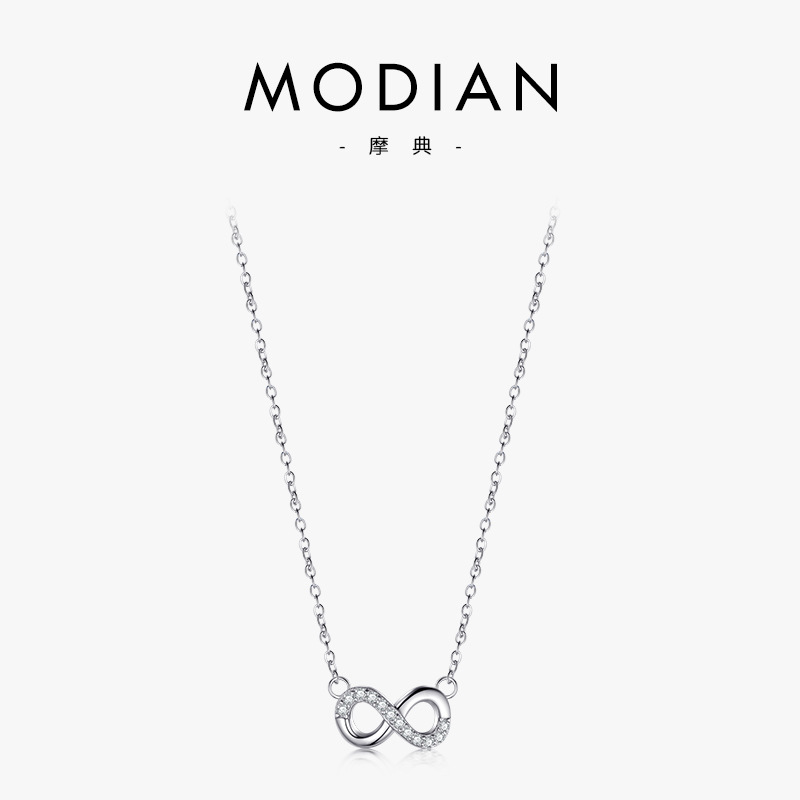 The S925 Sterling Silver Infinite Love Symbol Cross Pendant Necklace