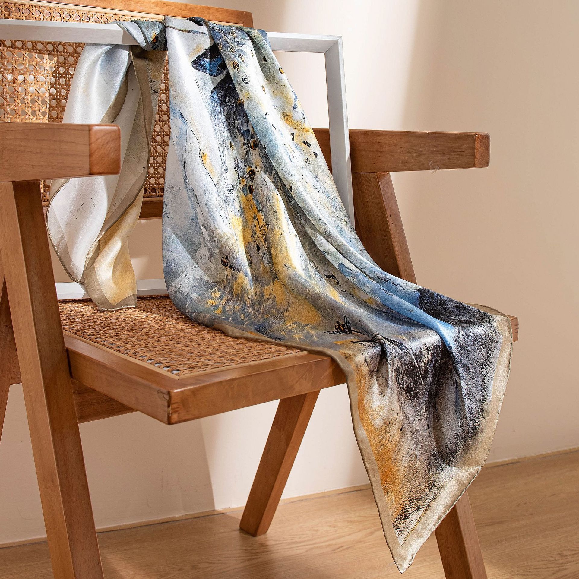 The Mulberry Silk Square Scarf with Printed Design