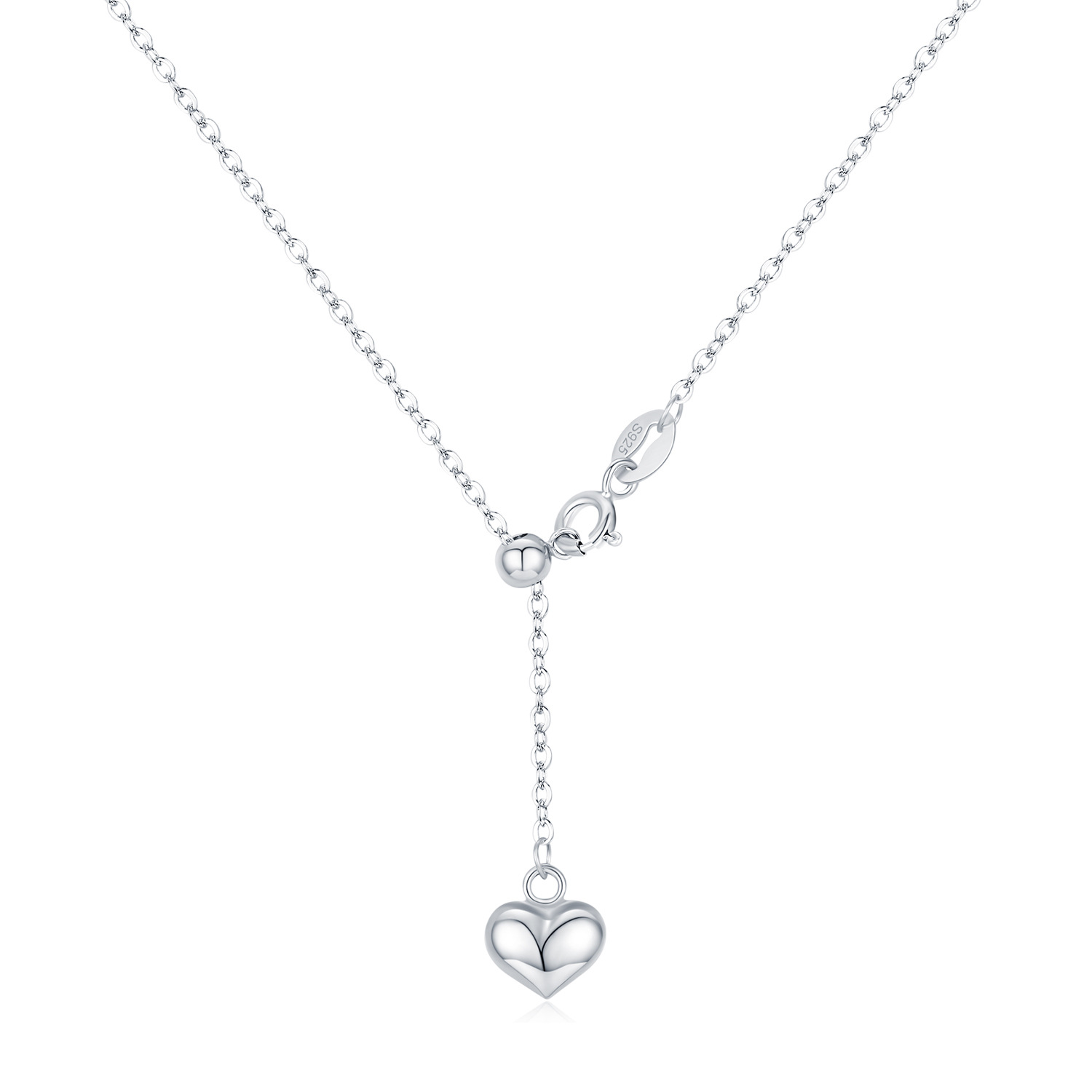 The S925 Sterling Silver Heart Pendant Y-Necklace - Image 5