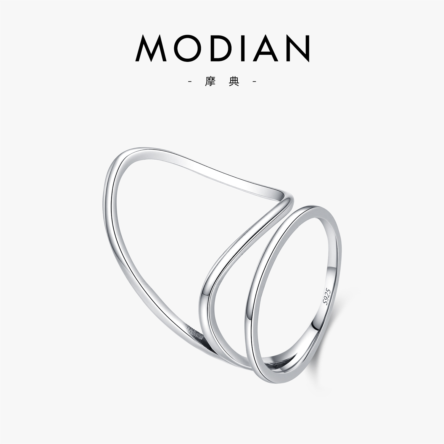 The S925 Sterling Silver Irregular Geometric Ring