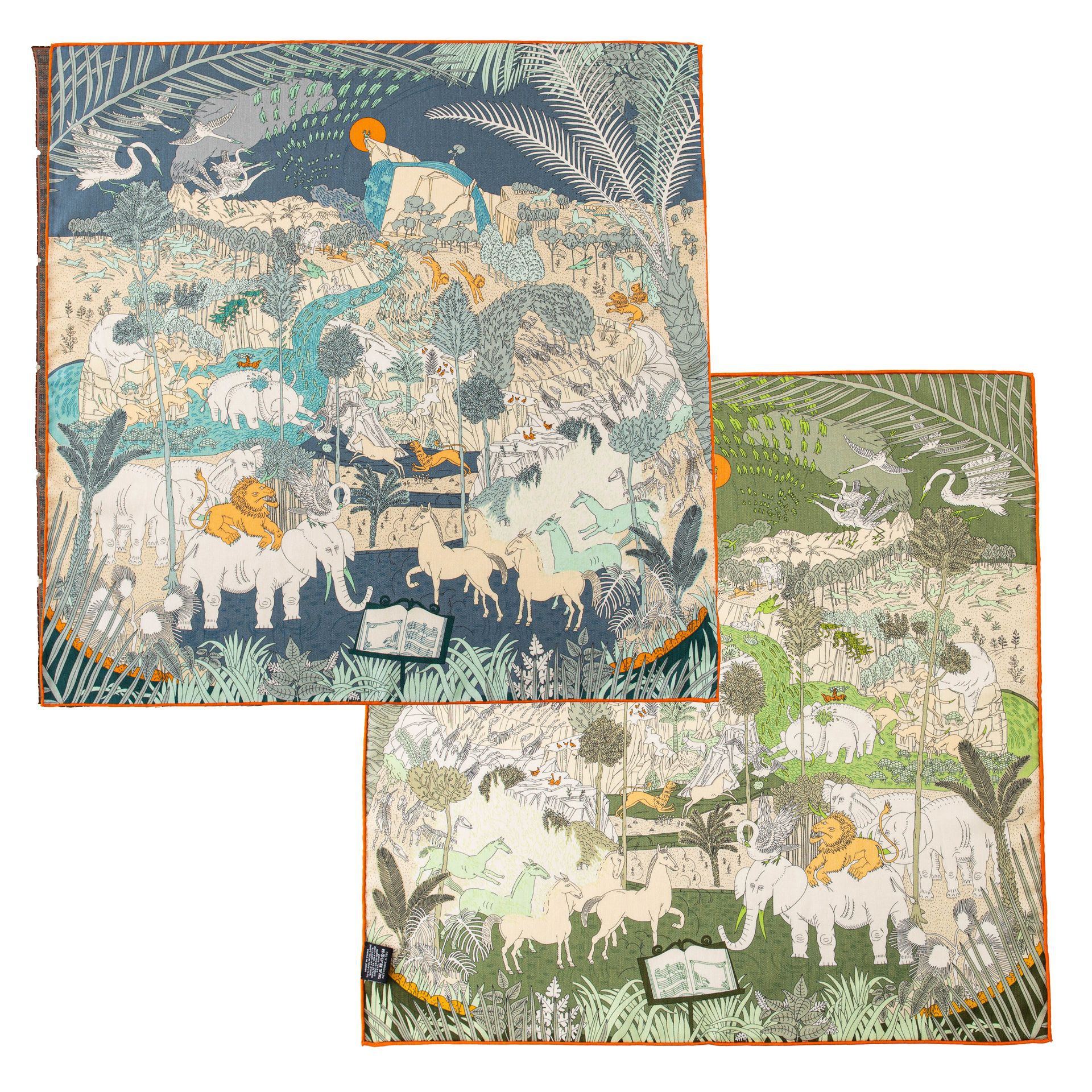 FHZ24-9511-1 Double-sided Jungle Animal Scarf