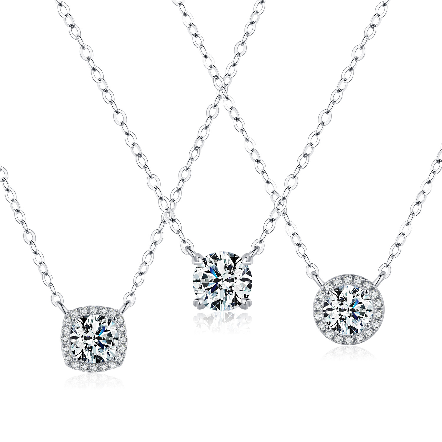 The 1 Carat Moissanite S925 Sterling Silver Geometric Necklace - Image 5