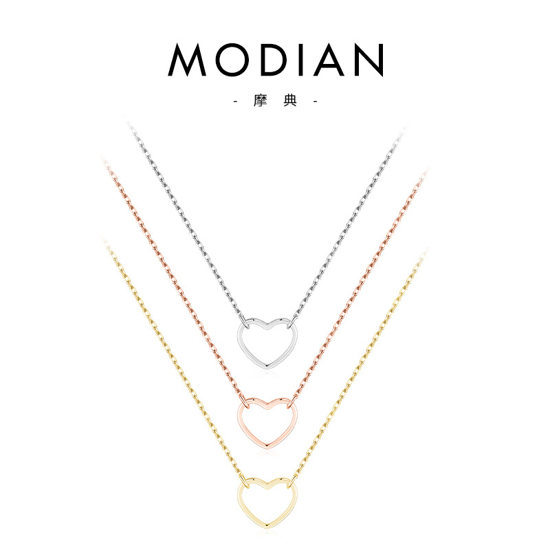 The S925 Sterling Silver Minimalist Heart Necklace - Image 5
