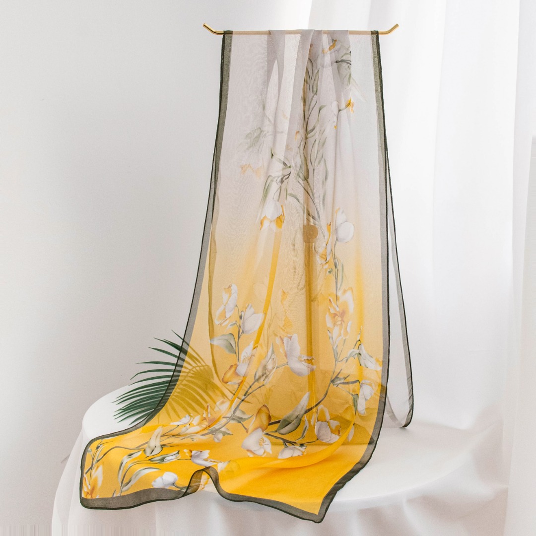 The Printed Mulberry Silk Long Shawl - Image 3