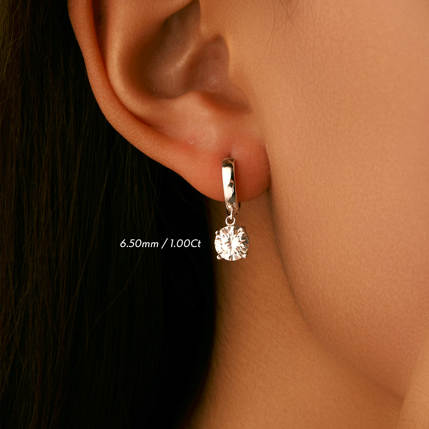 The S925 Sterling Silver Moissanite Drop Earrings - Image 3