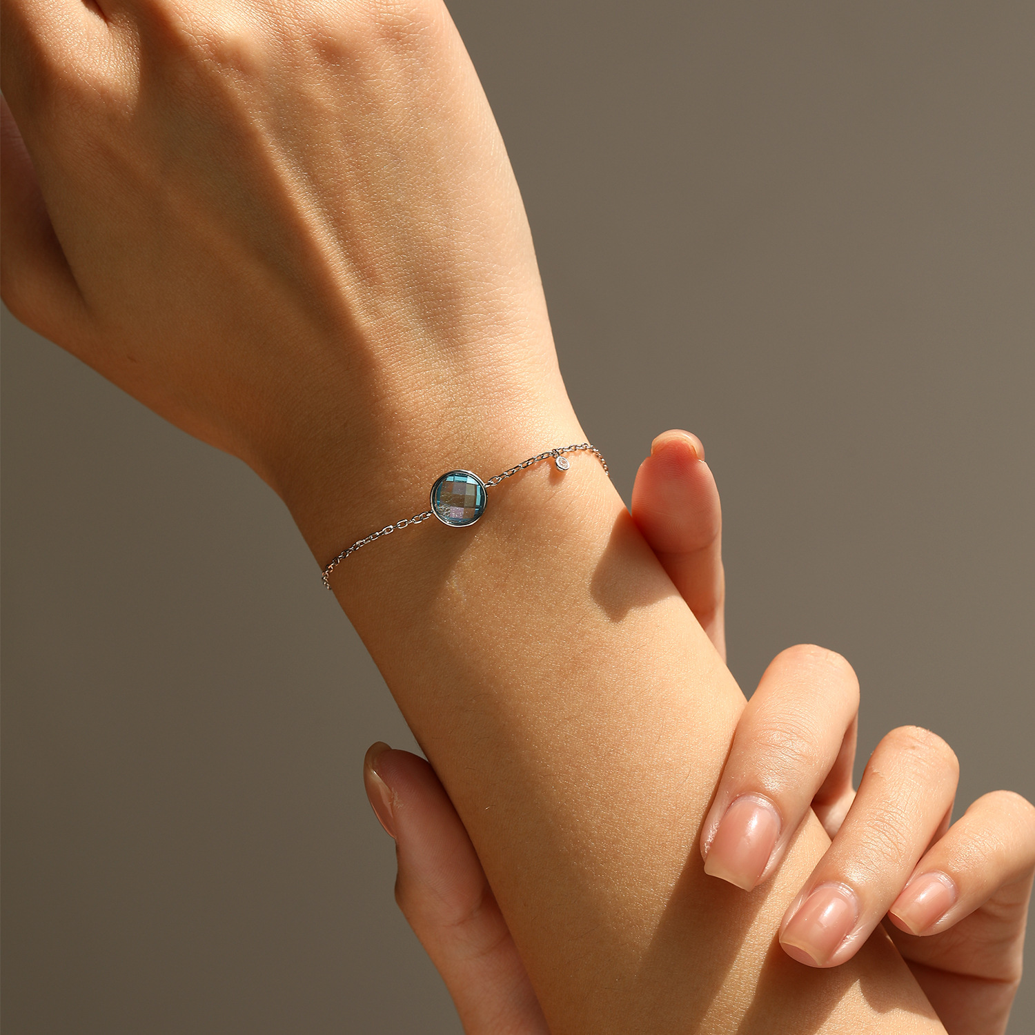 The S925 Sterling Silver Light Sea Blue Bracelet - Image 2
