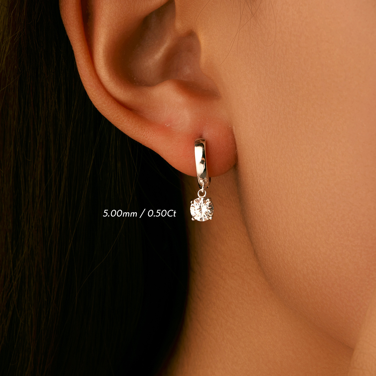 The S925 Sterling Silver Moissanite Drop Earrings - Image 2