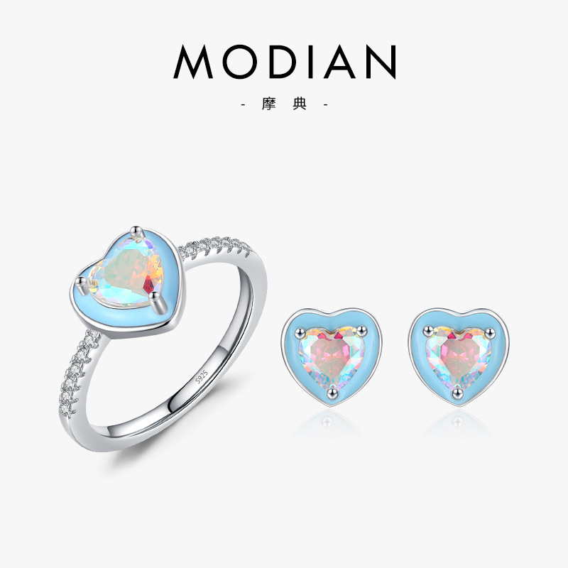 The S925 Sterling Silver Colorful Zircon Ring