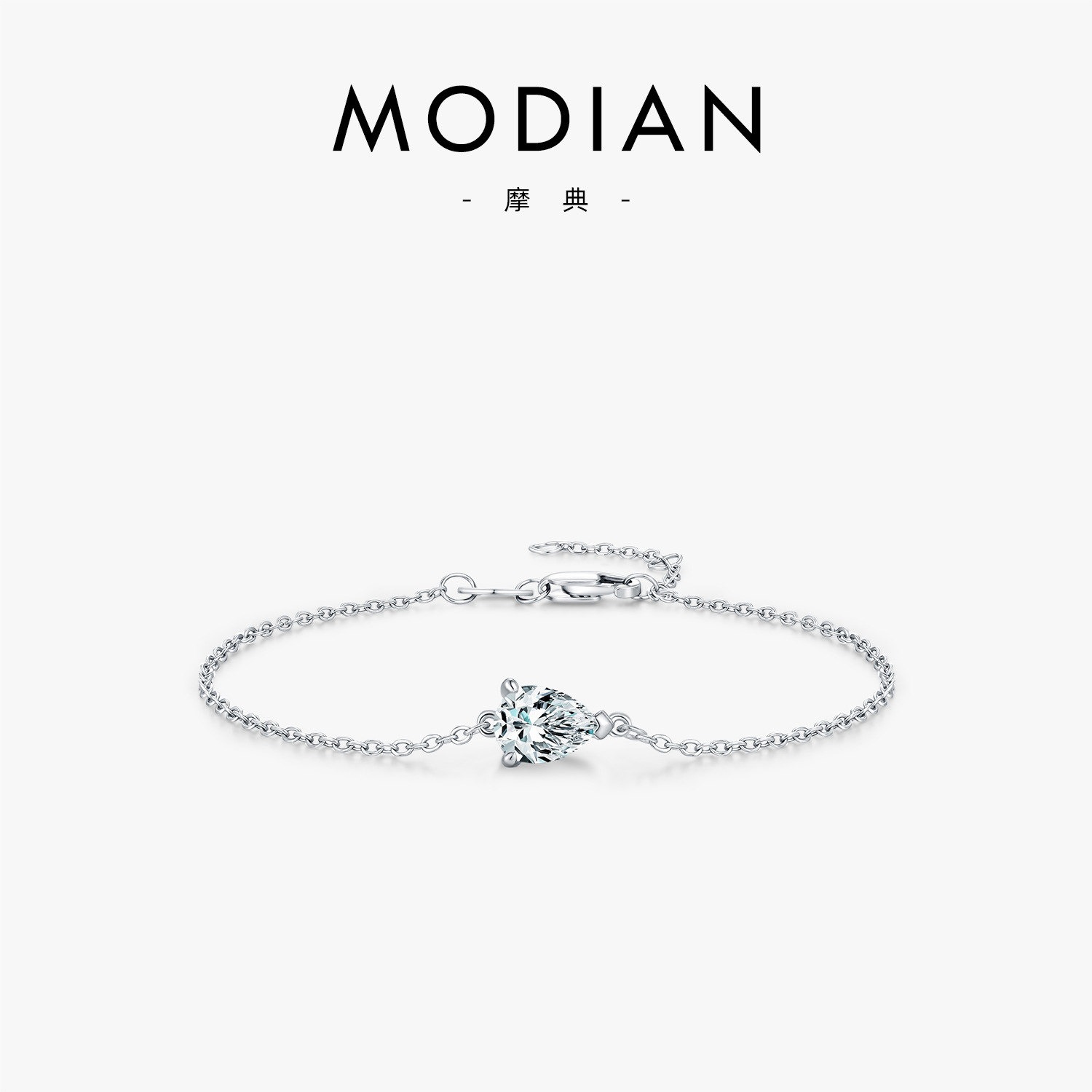 The Moissanite S925 Sterling Silver Teardrop Bracelet