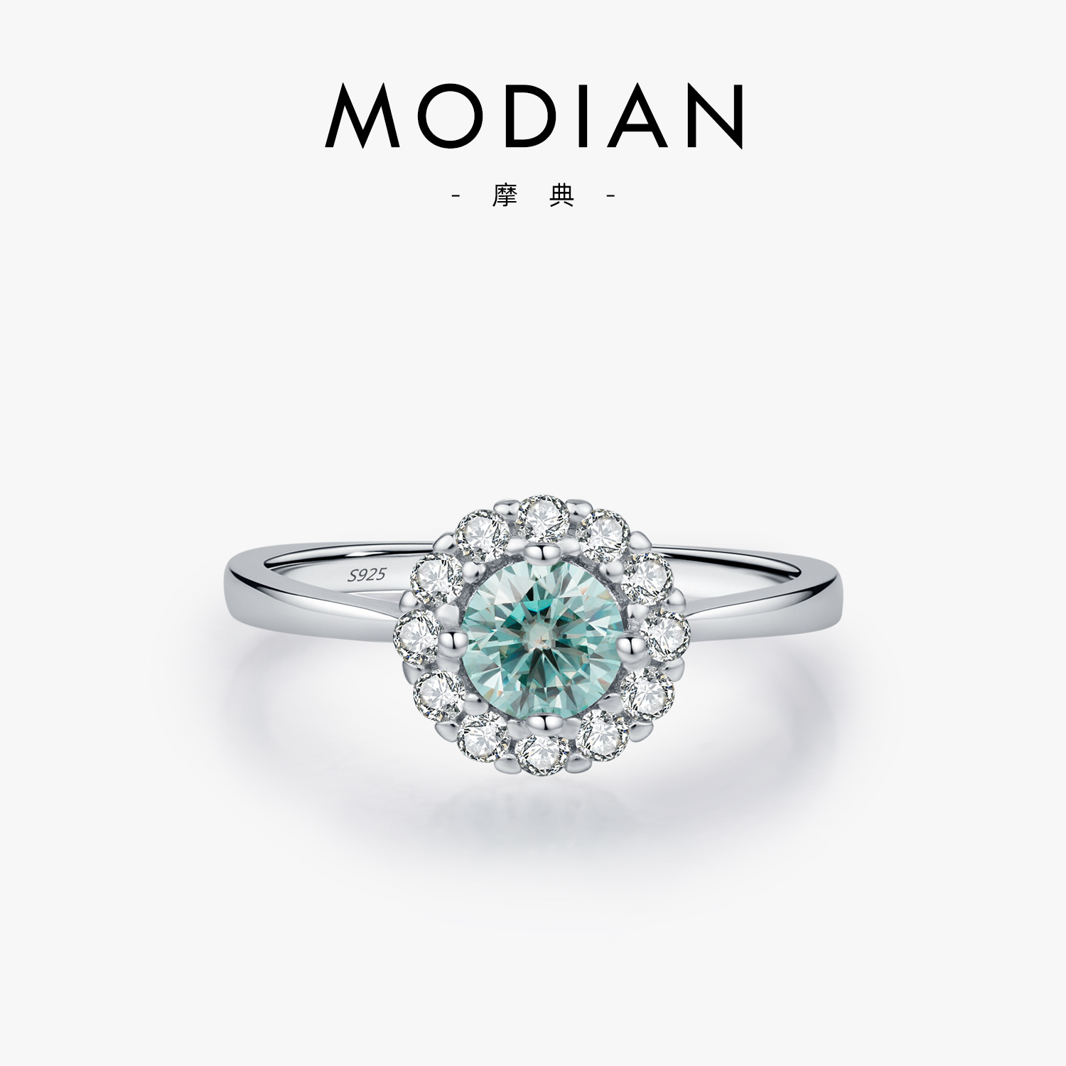 The 50 Point Moissanite S925 Sterling Silver Halo Eternity Band