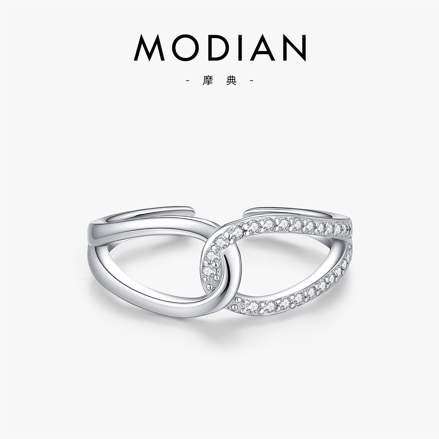 The S925 Sterling Silver Intertwined Stackable Ring