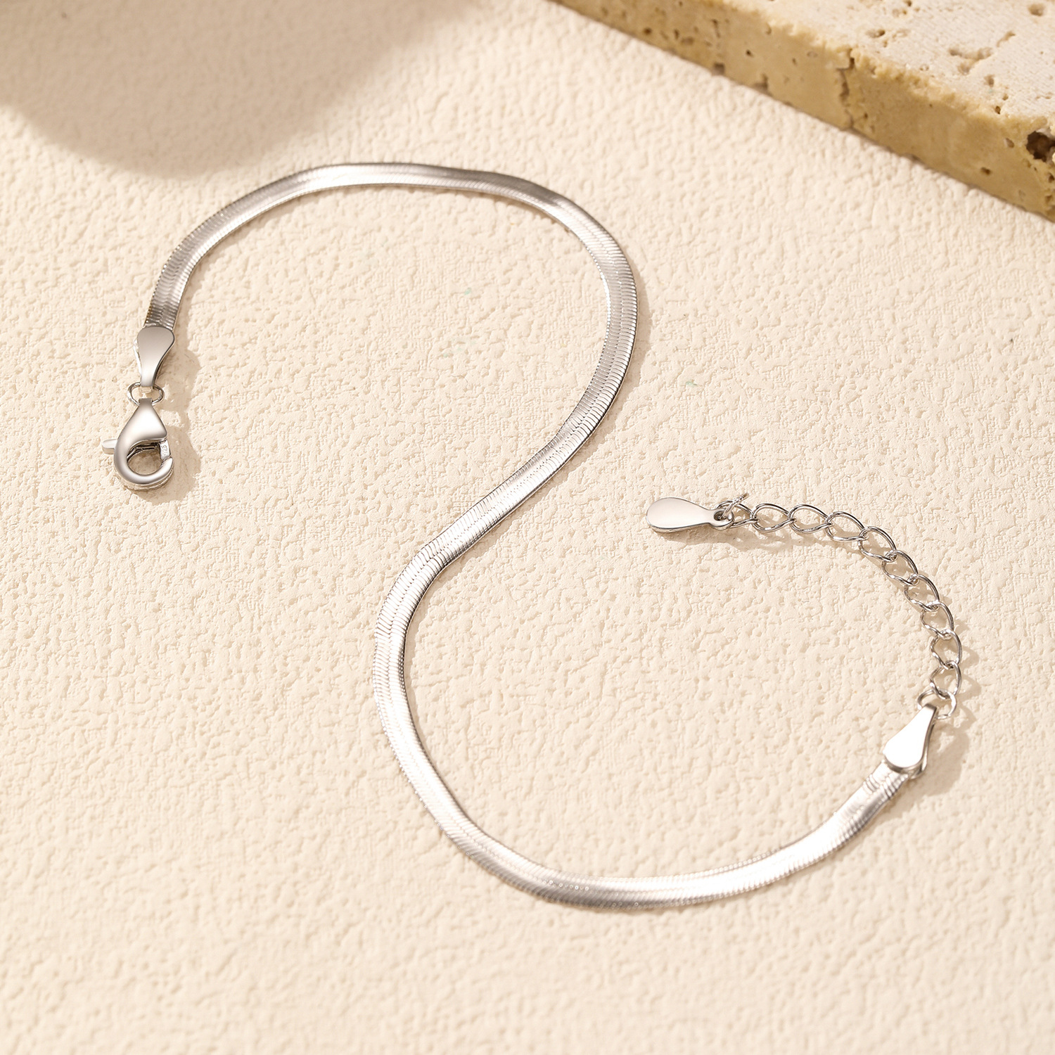 The 925 Sterling Silver Snake Bone Chain Bracelet - Image 4