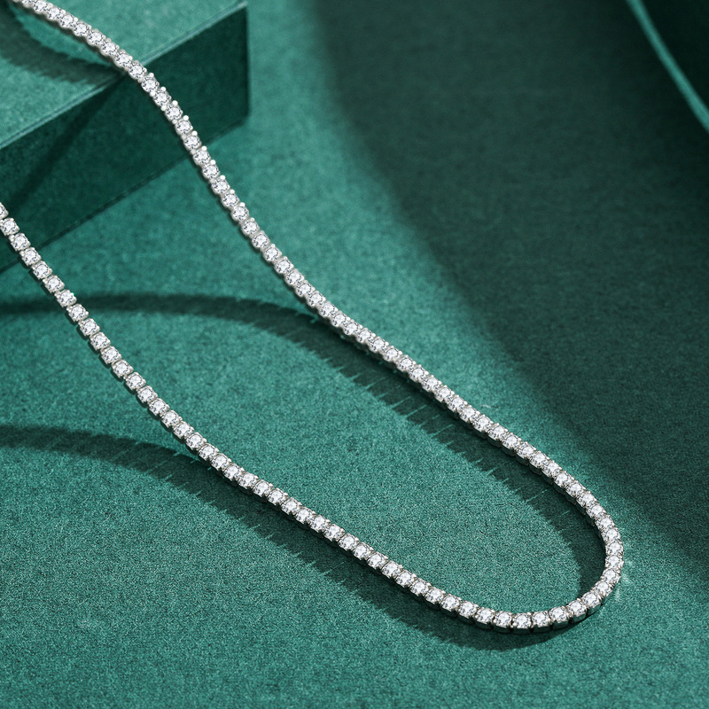 The S925 Sterling Silver Rhinestone Choker Necklace - Image 4