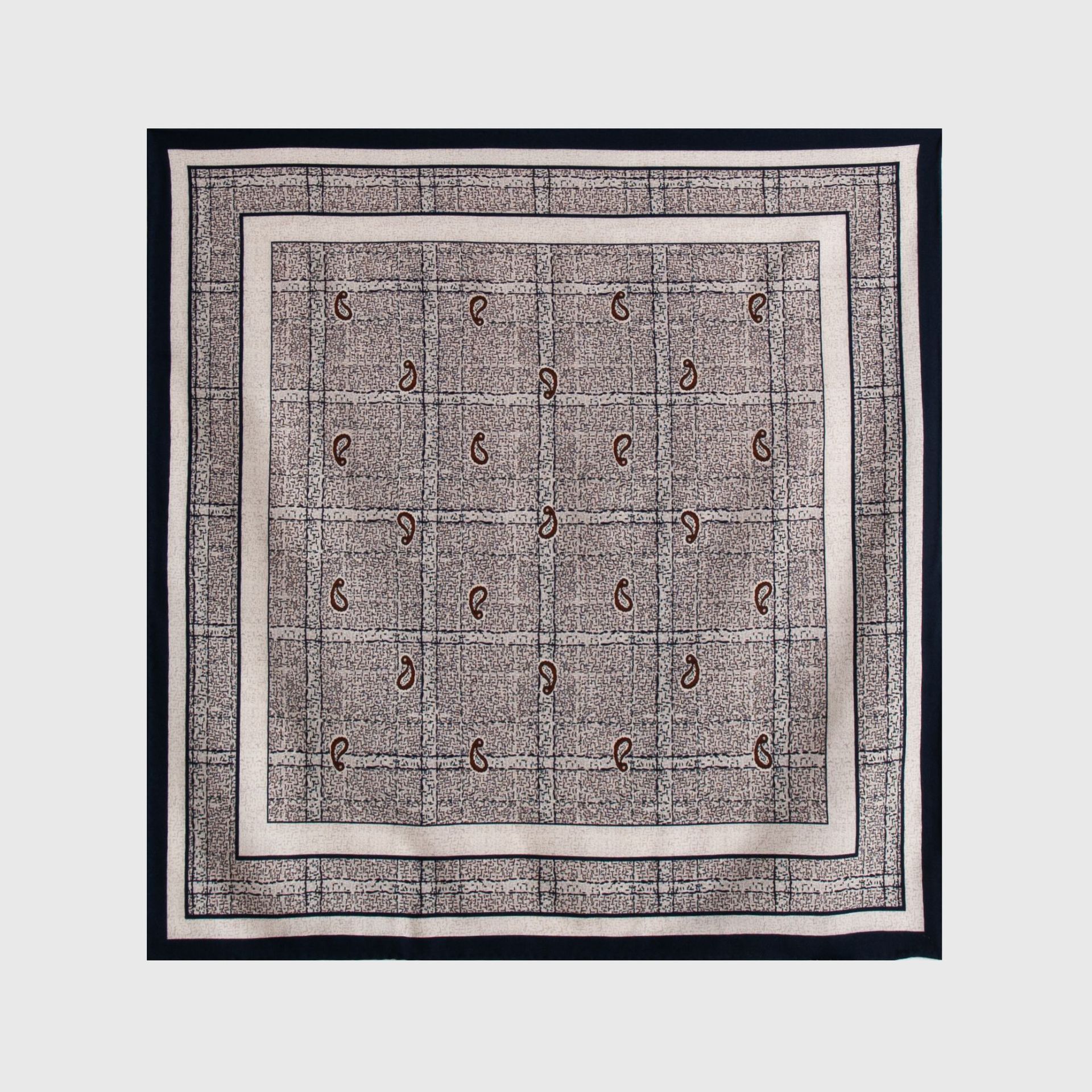 FHZ25-90075-1 Hand Rolled - Double Sided Caramel Blue Plaid