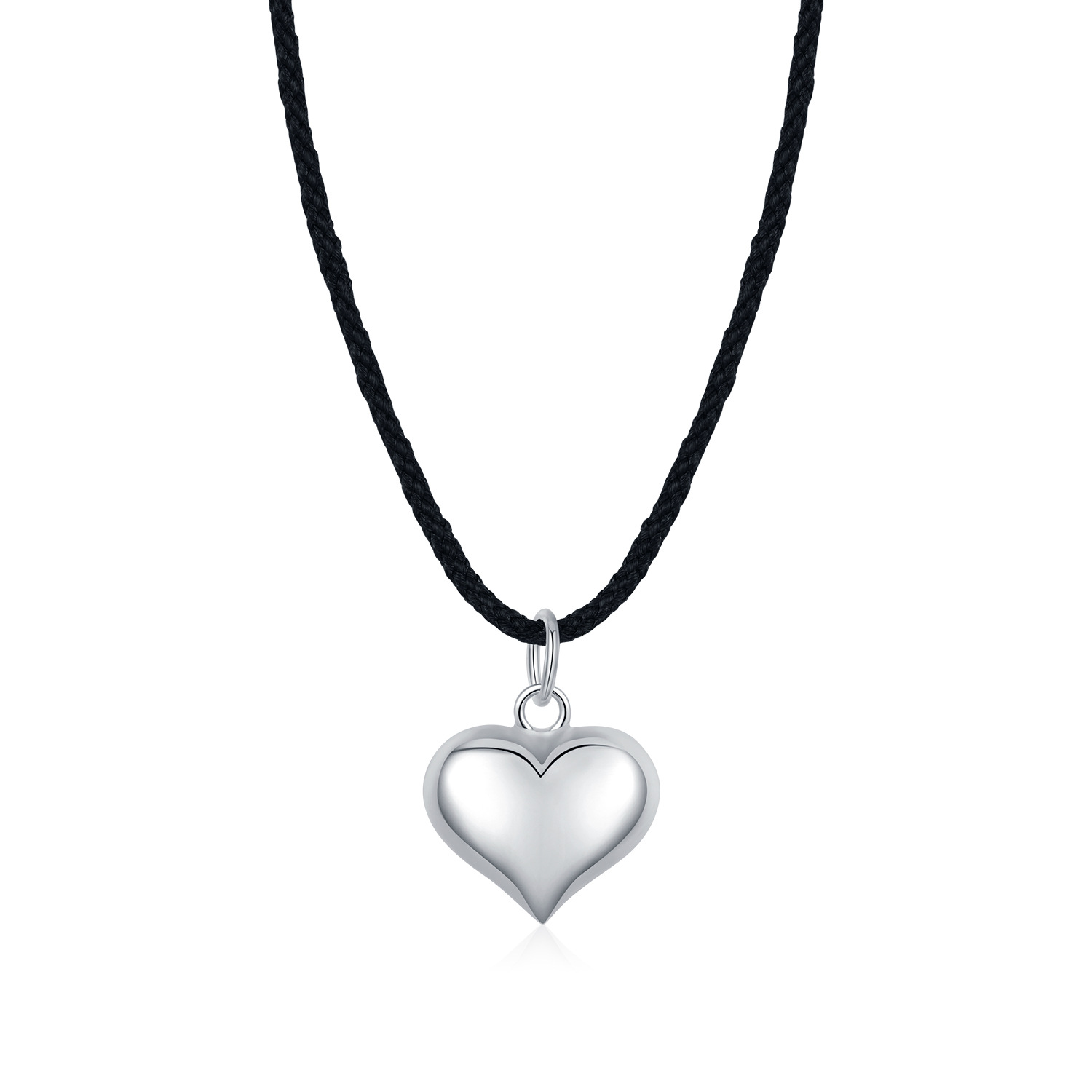 The S925 Sterling Silver Mirror Heart Pendant Long Necklace - Image 5