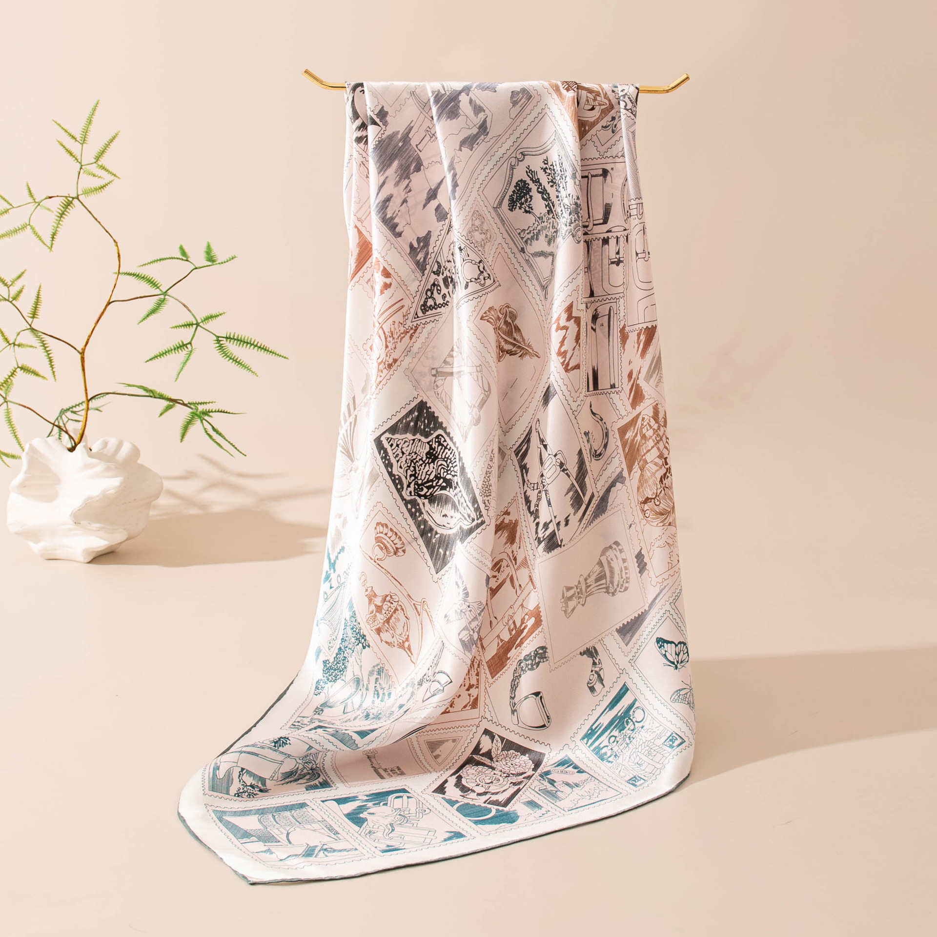 The Hand-Rolled Mulberry Silk Print Shawl - Image 2