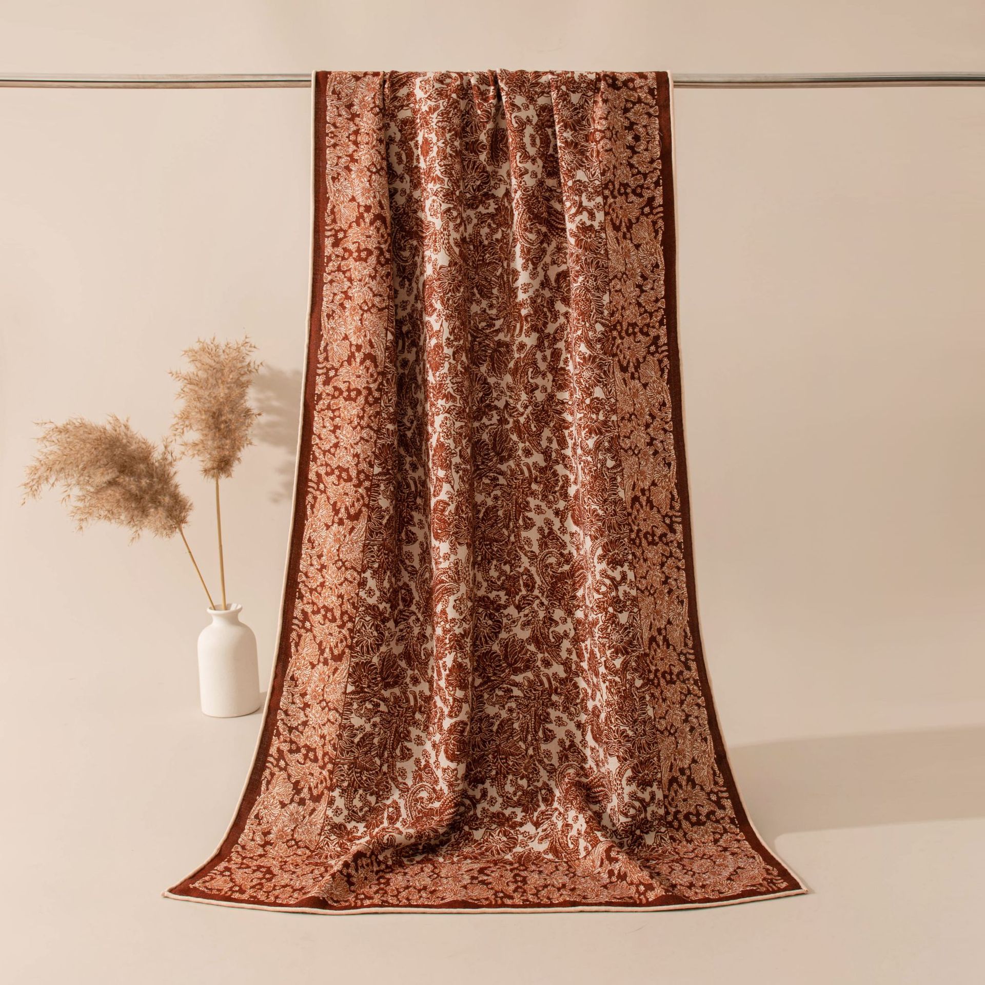 The Hand-Rolled Double-Sided Silk Wool Shawl - Image 3