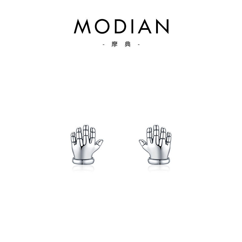 The S925 Sterling Silver Minimalist Palm Earrings - Image 5