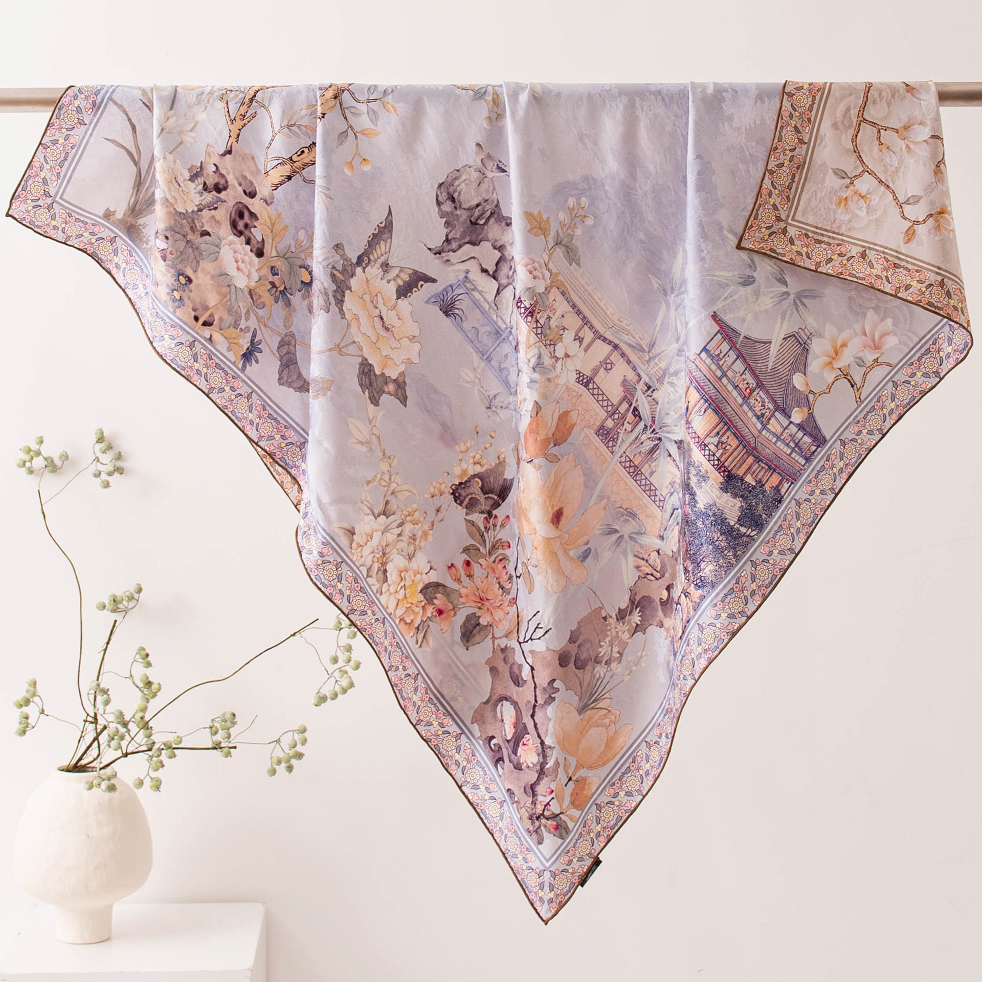 The Double-Sided Two-Tone Purple Silk Scarf Shawl