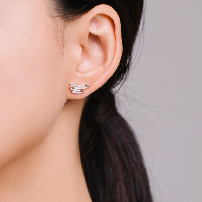 The S925 Silver Rhinestone Stud Earrings - Image 2