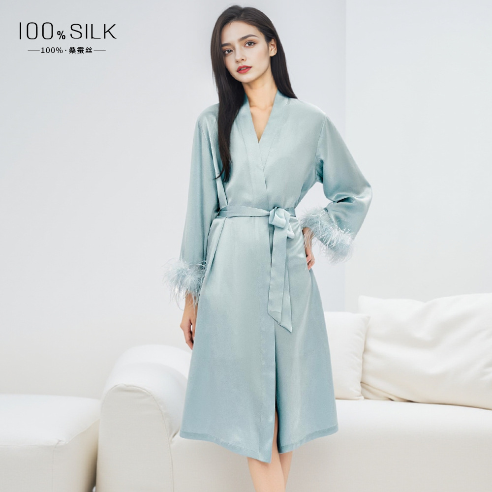 Freesia Gray-Single Robe (Feathers Not Washable)