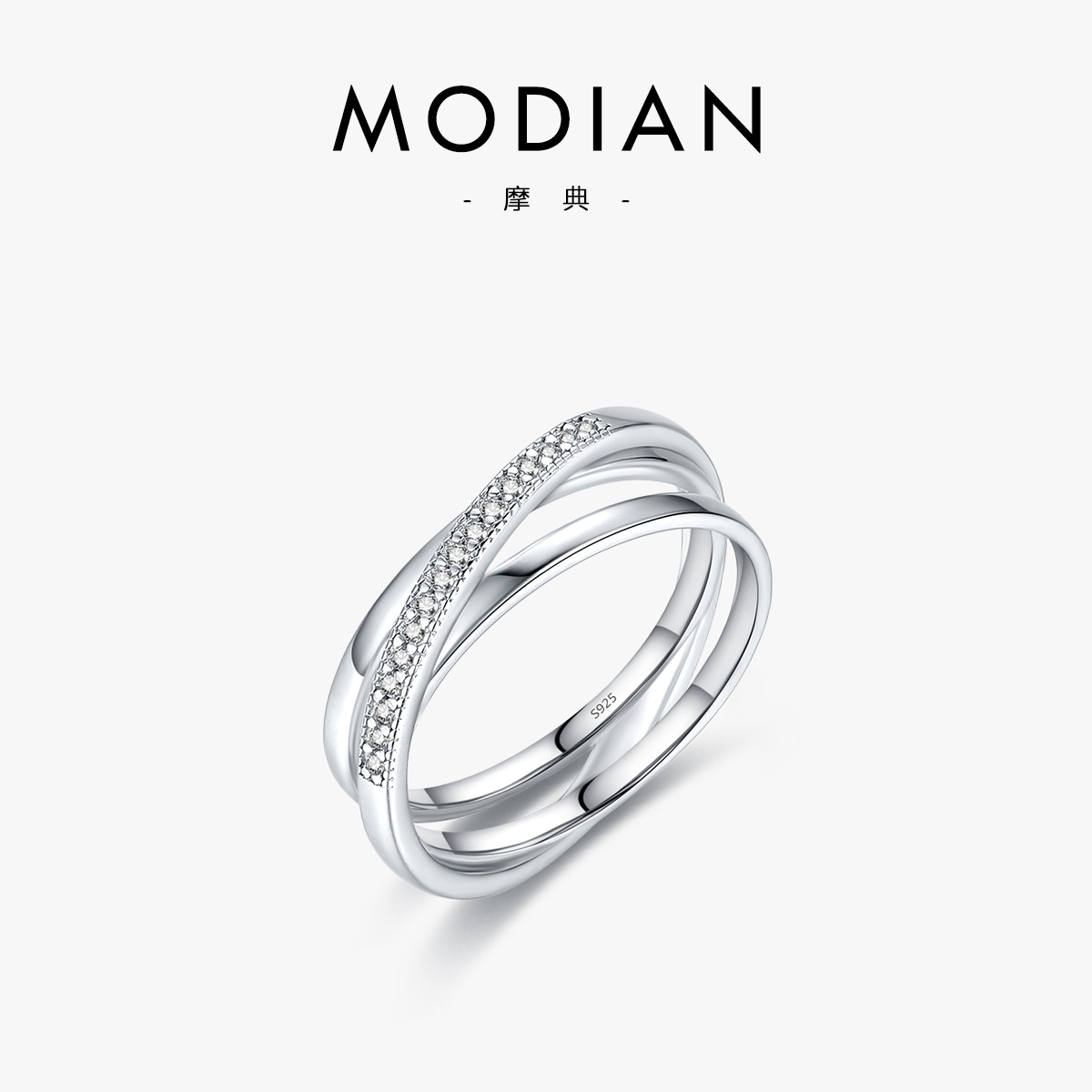 The S925 Sterling Silver Interlocking Cross Ring