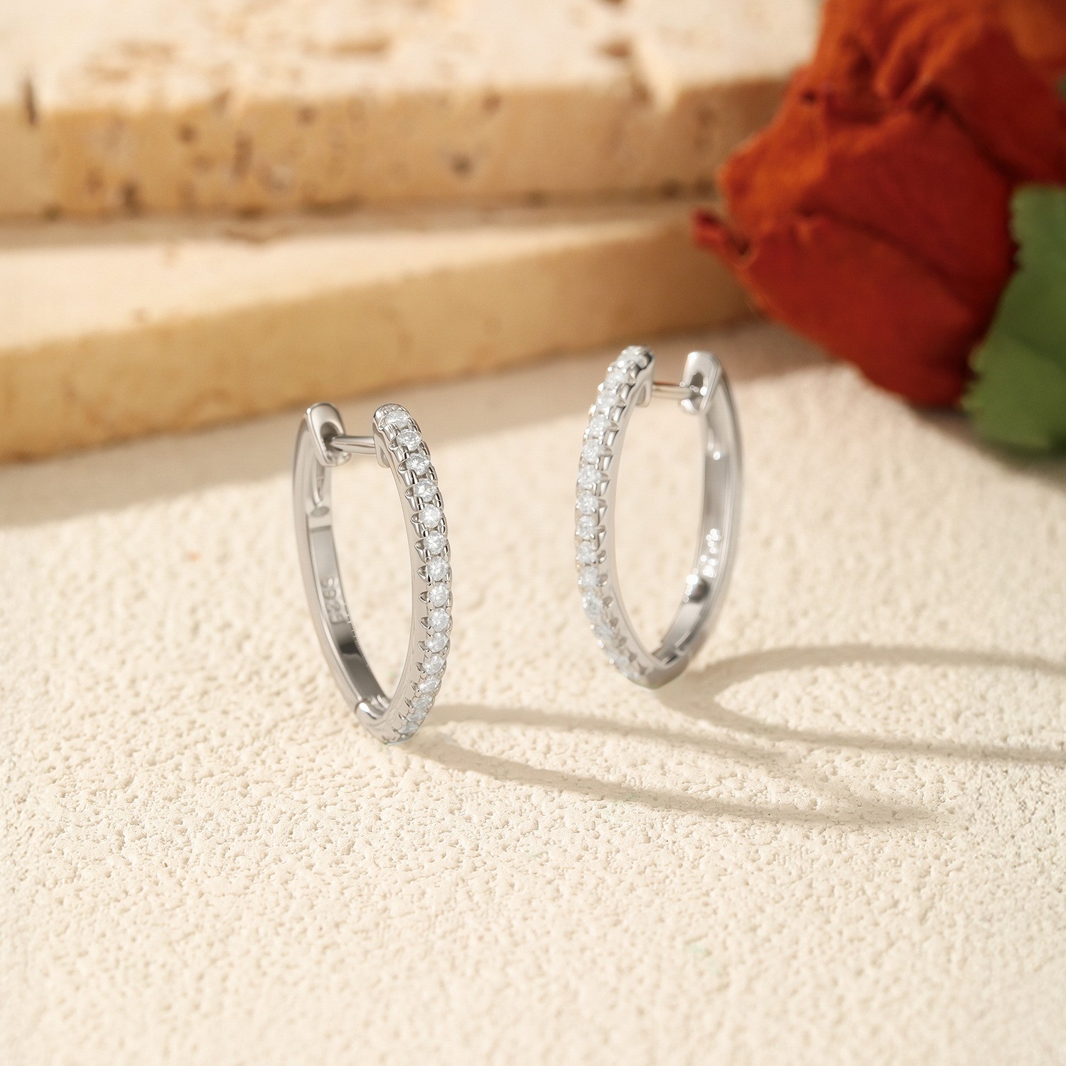 The S925 Sterling Silver Heart Moissanite Ear Cuff - Image 4