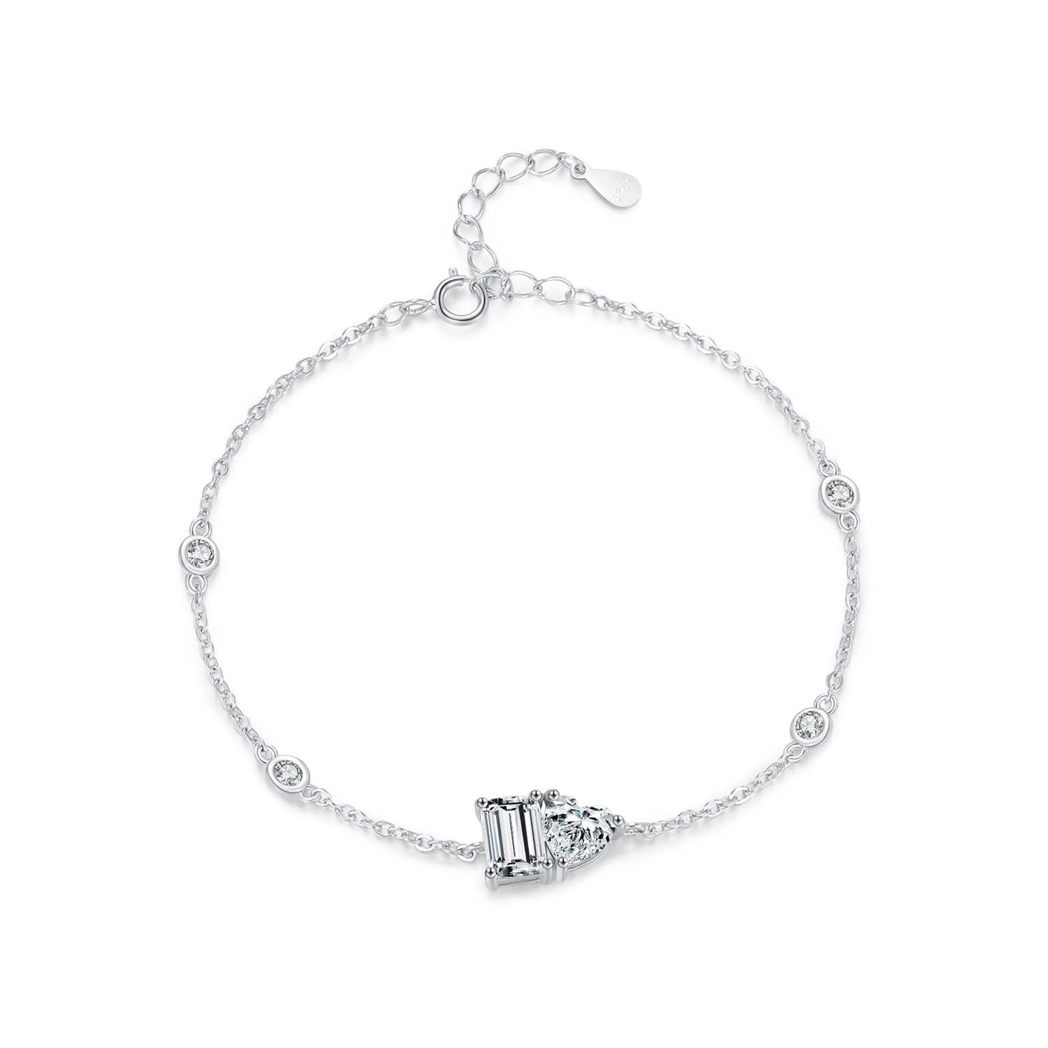 The Geometric Diamond Sterling Silver Bracelet - Image 5