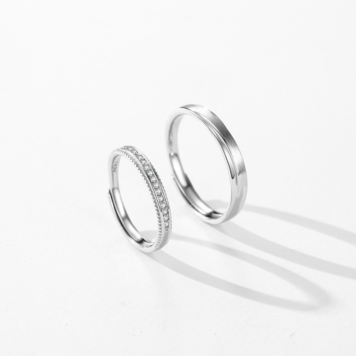 The S925 Sterling Silver Diamond-Cut Open Ring - Image 4
