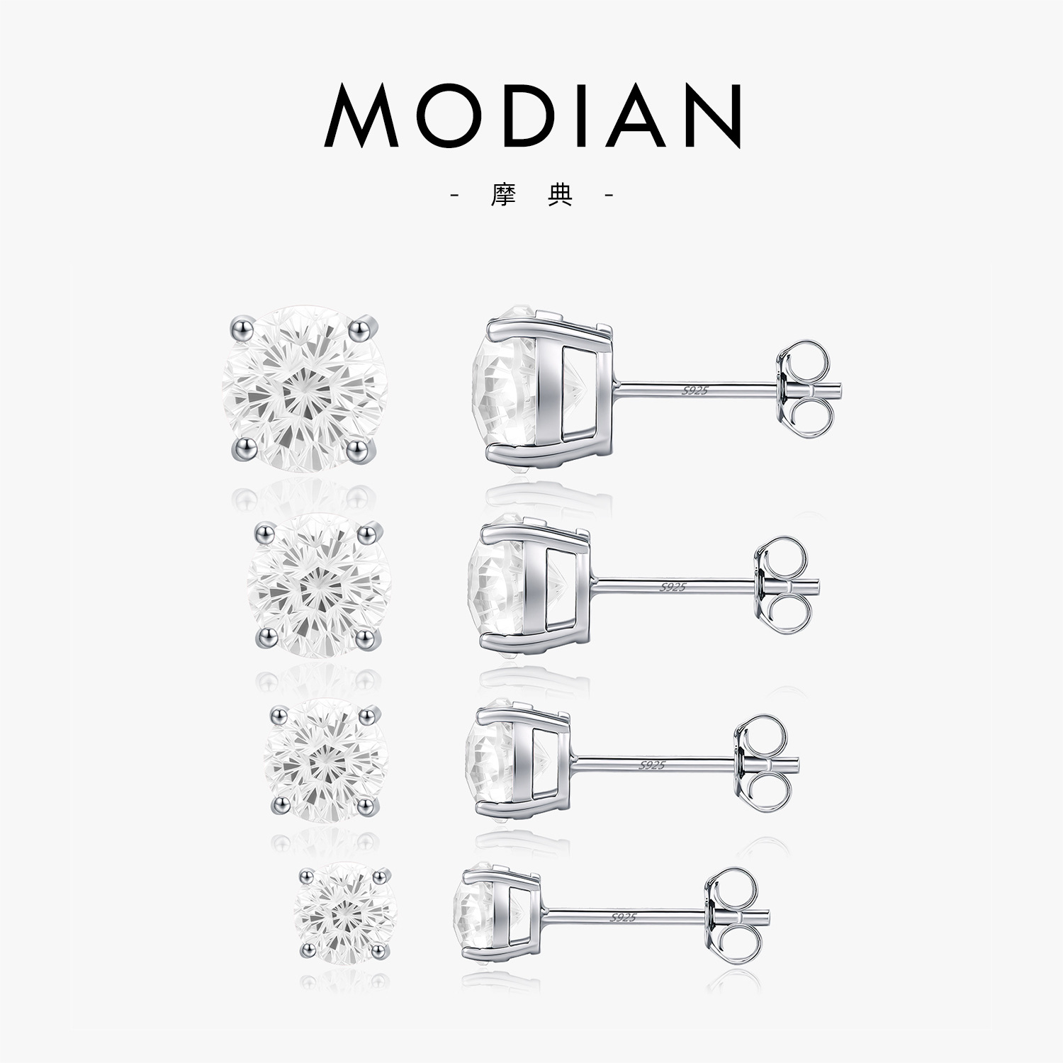 The S925 Sterling Silver Firework Cut Earrings