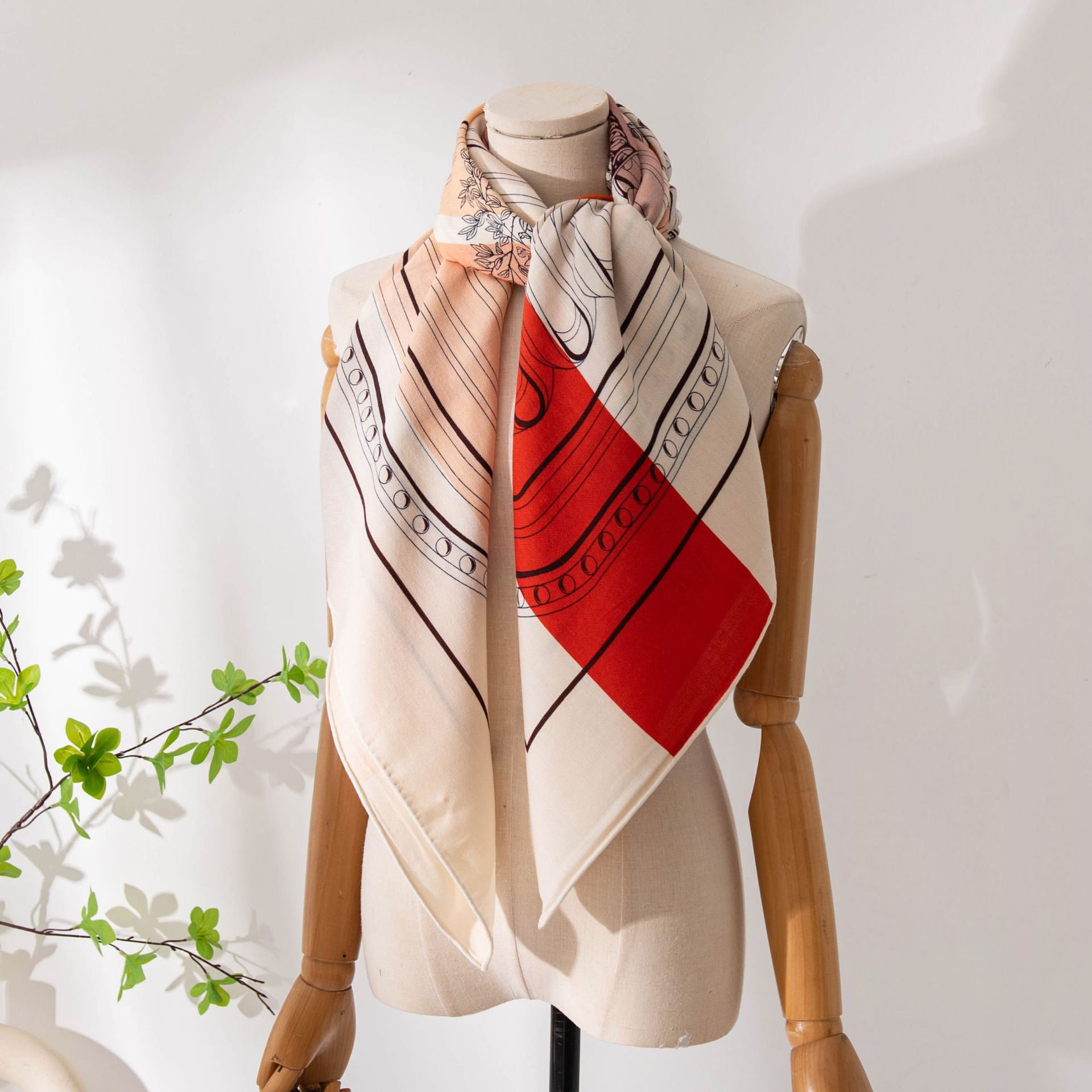 The Double-Sided Reversible Silk Wool Scarf Shawl - Image 3