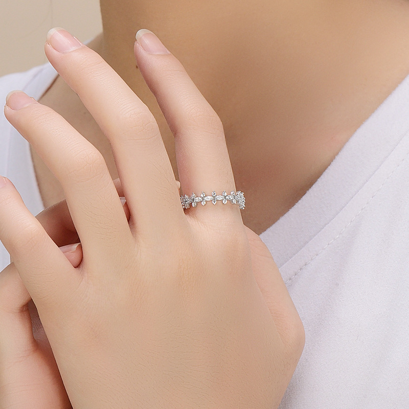 The S925 Sterling Silver Full Zircon Index Finger Ring - Image 2