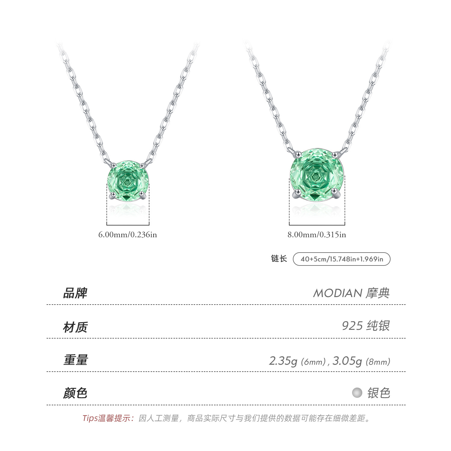 The S925 Sterling Silver Paraiba Rose Cut Diamond Necklace - Image 3