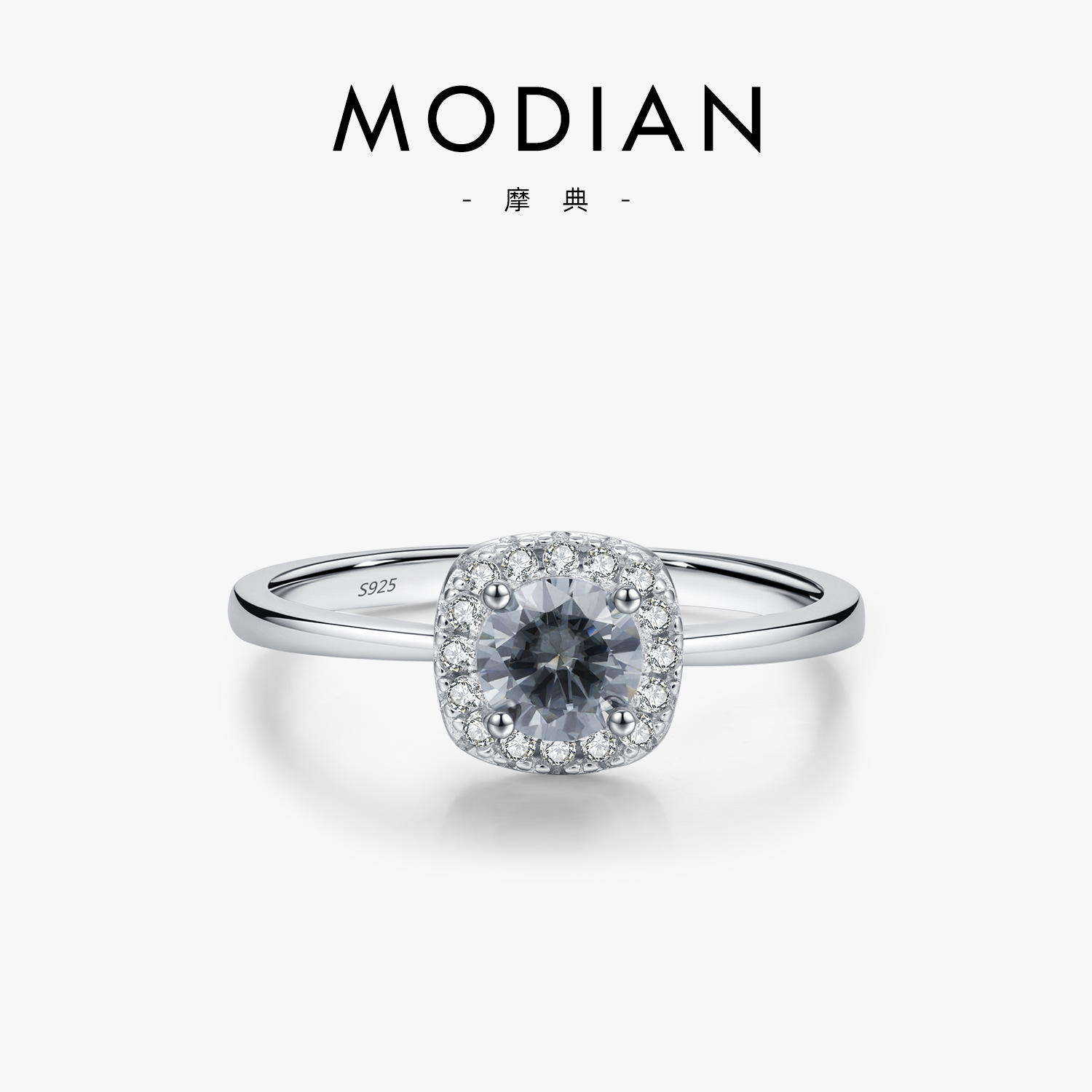 The 50-Point Gray Moissanite S925 Silver Elegant Band
