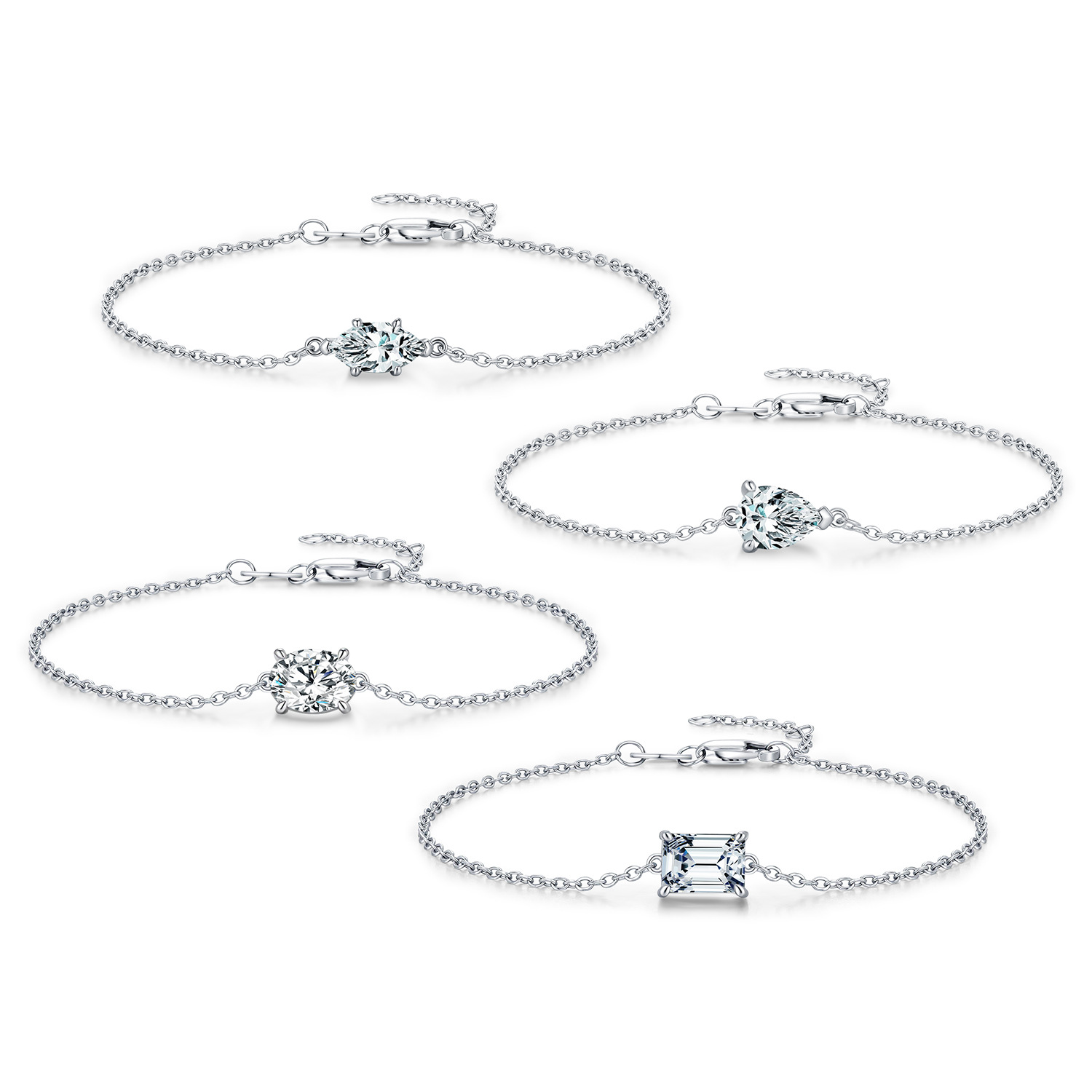 The VVS1 Clarity Moissanite S925 Sterling Silver Geometric Bracelet - Image 5