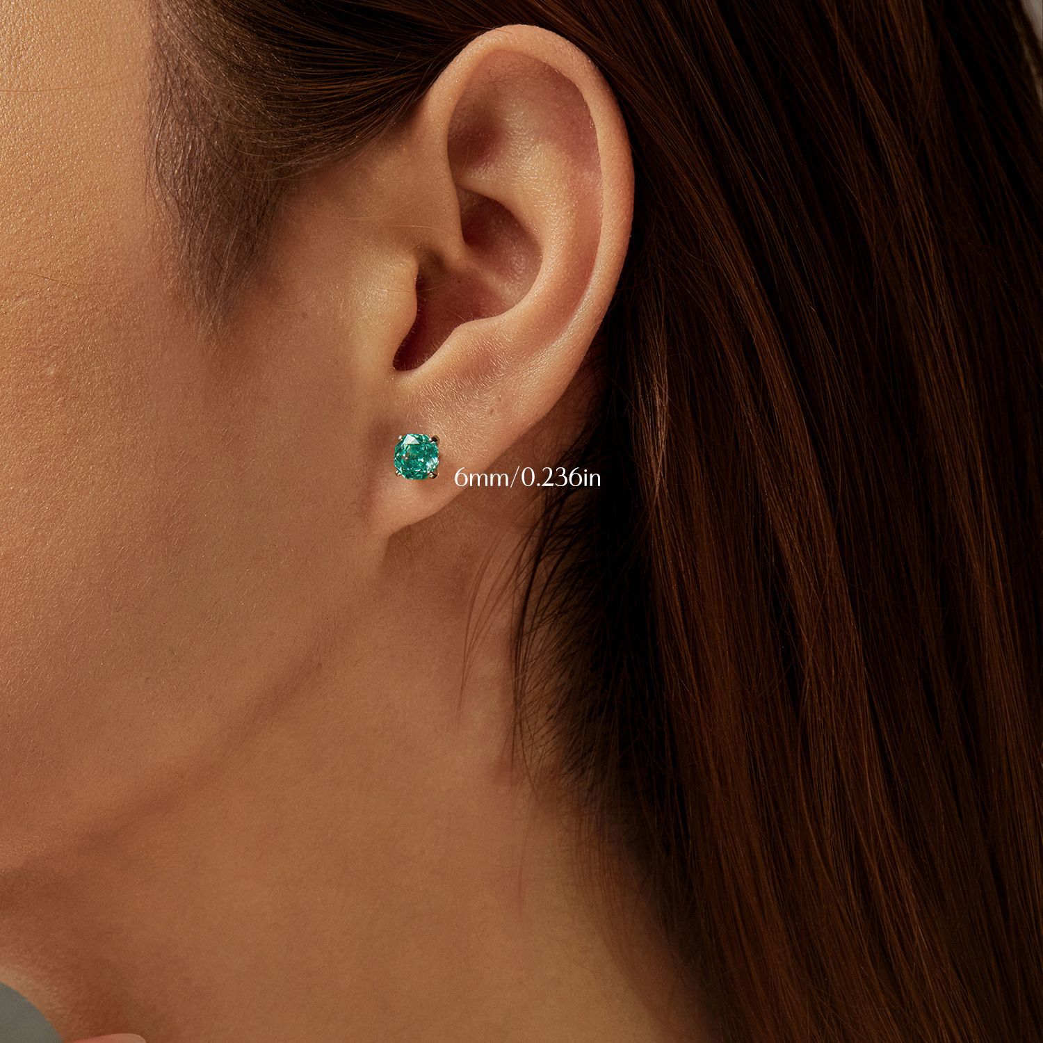 The S925 Sterling Silver Octagon Paraiba Rose Cut Cubic Zirconia Earrings - Image 4