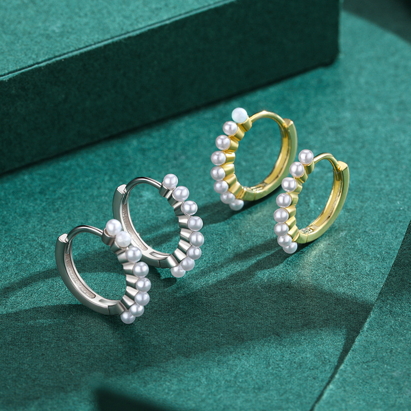 The S925 Sterling Silver Pearl Earrings - Image 3