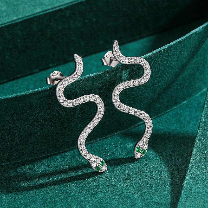 The S925 Sterling Silver Snake Earrings - Image 4