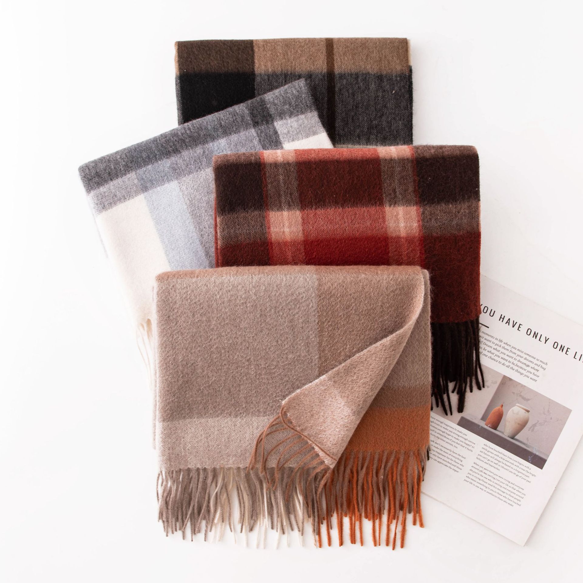The Cashmere Plaid Scarf Shawl - Image 2