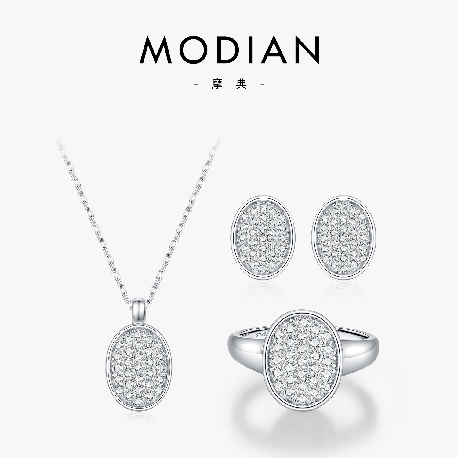 The S925 Sterling Silver Moissanite Vintage Ring and Necklace