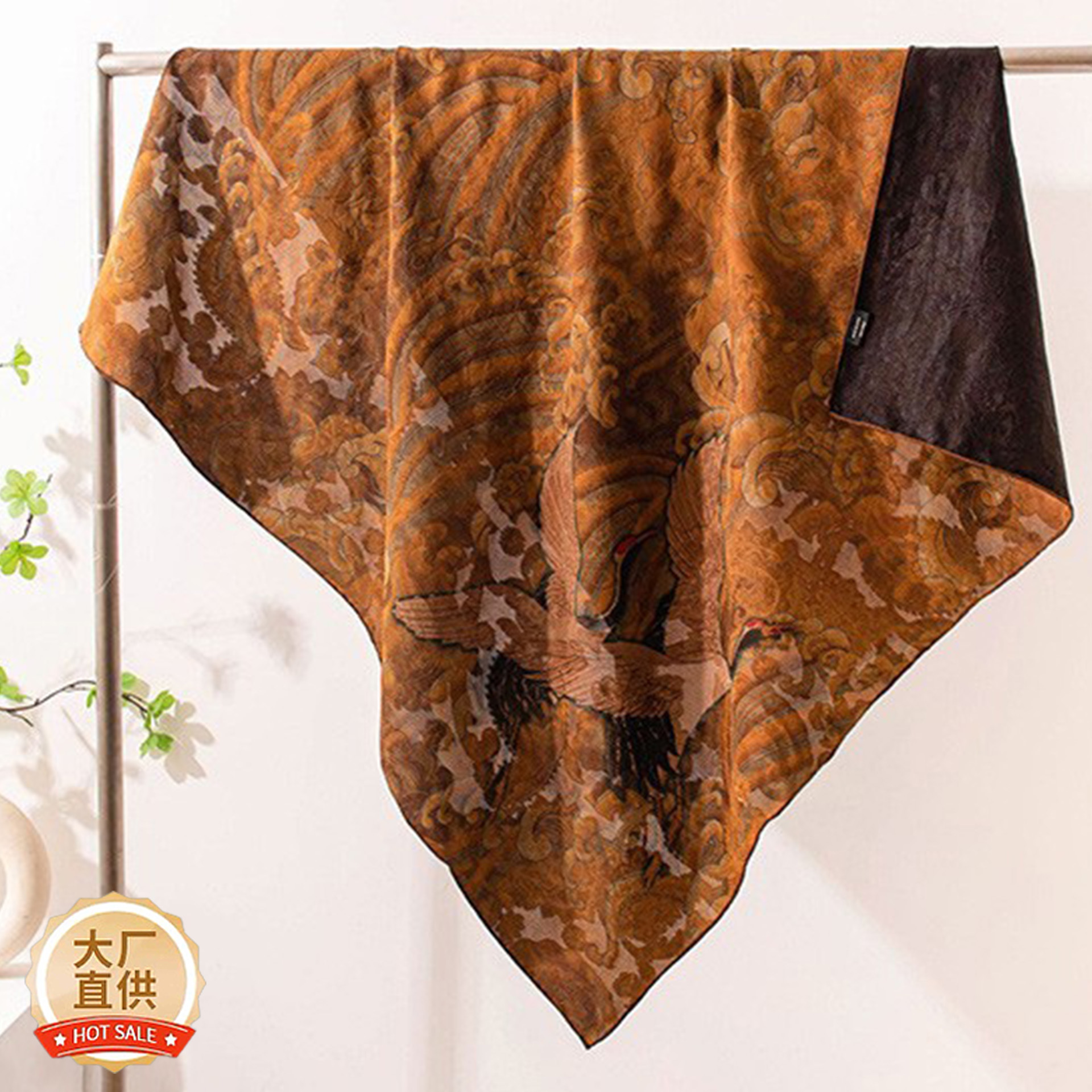 The Xiangyunsha Printed Square Silk Scarf with Gift Box