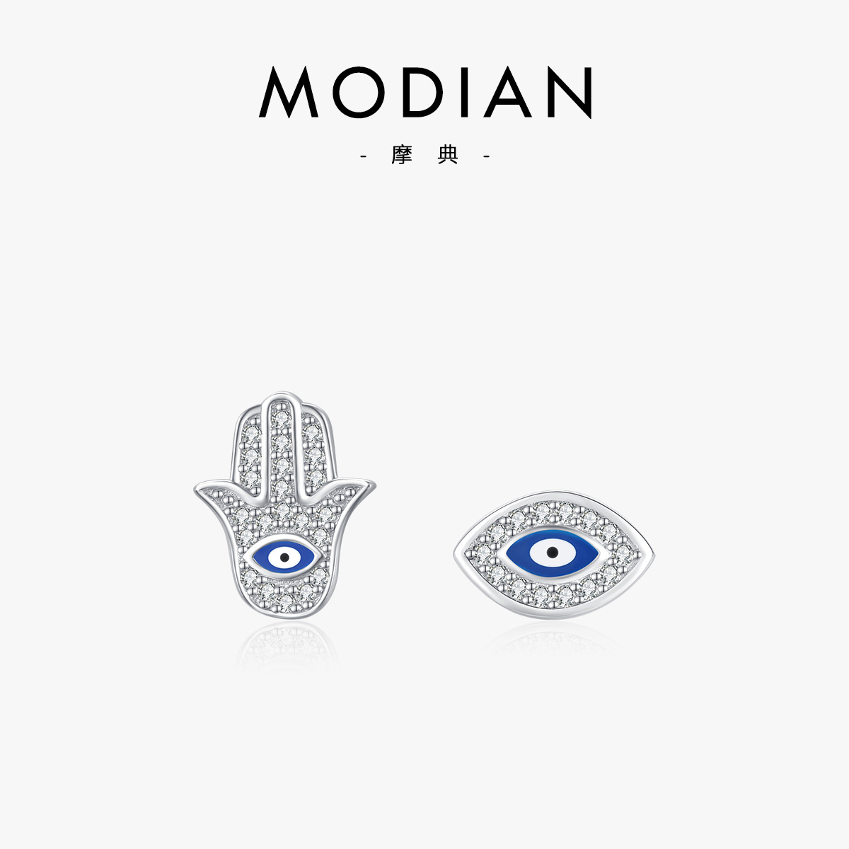 The S925 Sterling Silver Enamel Evil Eye Stud Earrings