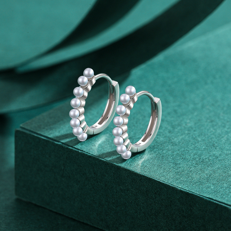 The S925 Sterling Silver Pearl Earrings - Image 4