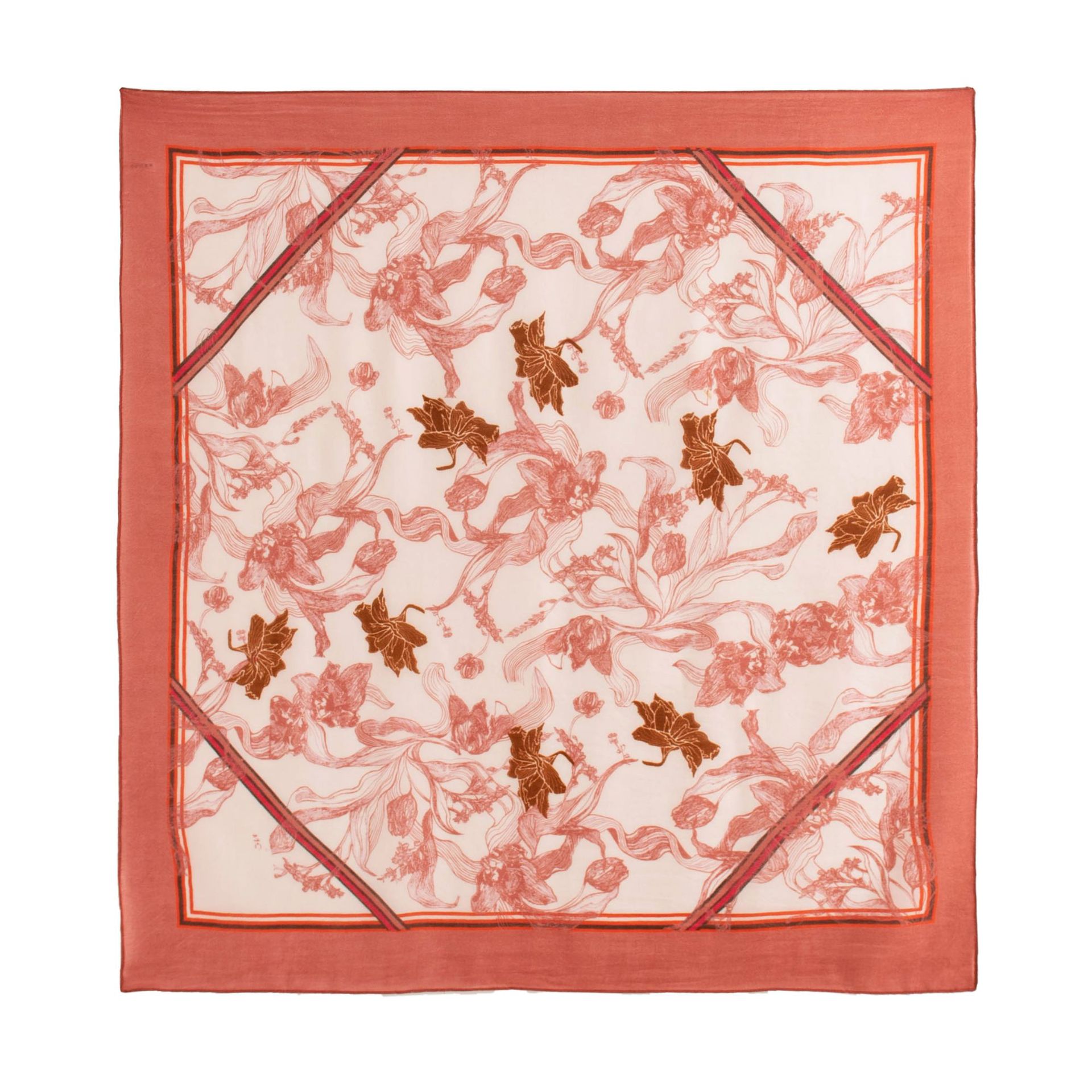 The Floral Print Water-Soluble Wool Scarf - Image 5