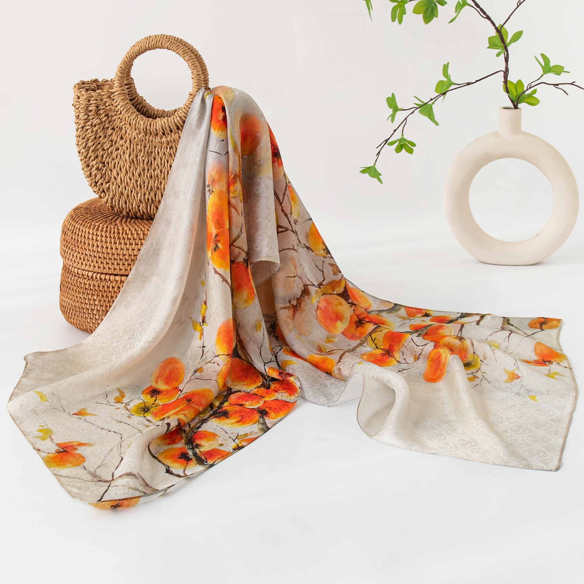 The Mulberry Silk Long Scarf with Gift Box - Image 3
